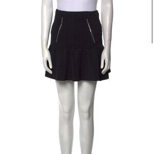 Sandro Black Mini Skirt with Zipper Details